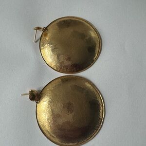 Gold Hammered Disc Earrings